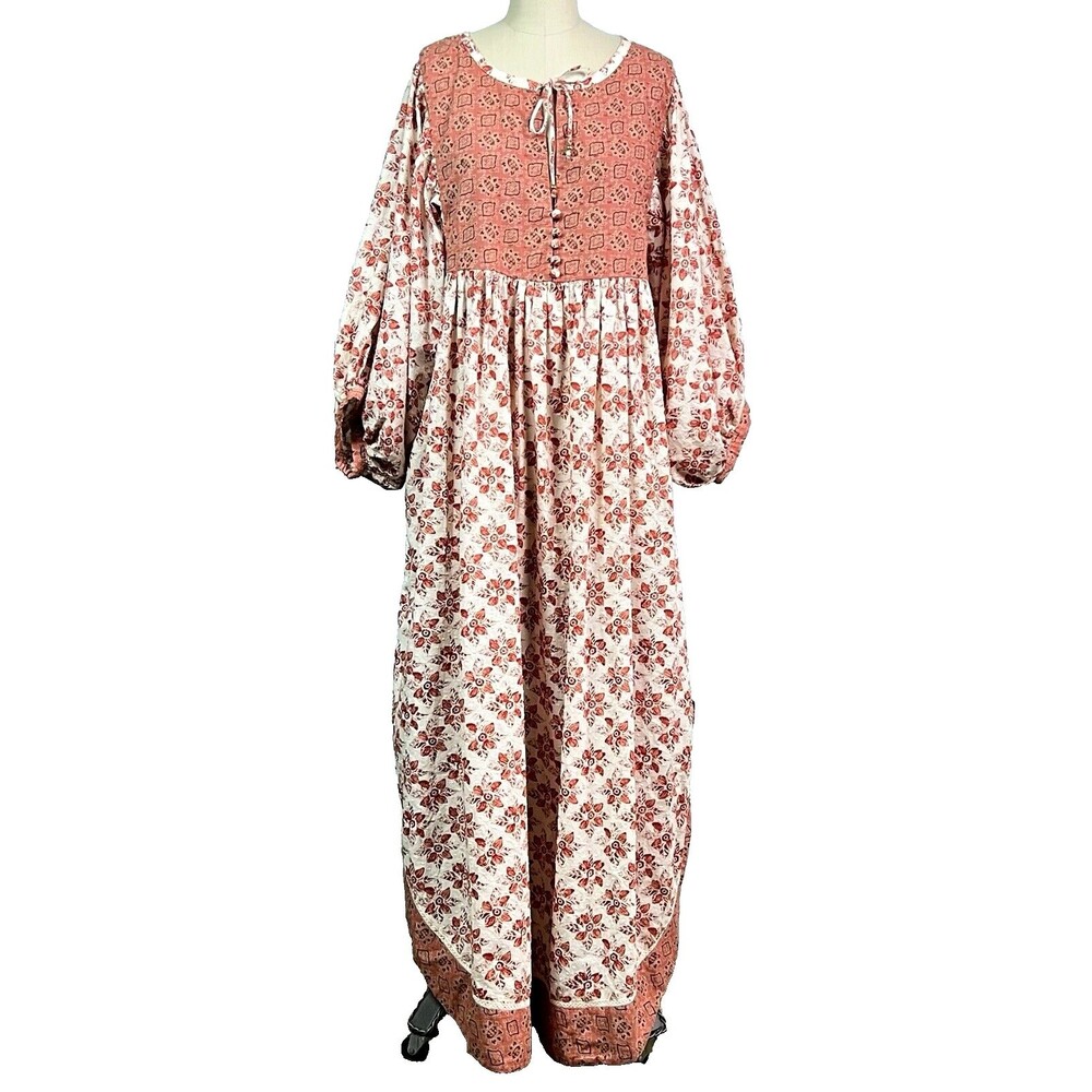 COPY - Free People Hazy Maisy Maxi Dress Relaxed Drapey Fit Drop Sleeves Earth …